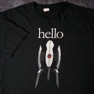 Vintage 2011 valve portal 2 sentry turret hello video game promo t-shirt 2xl